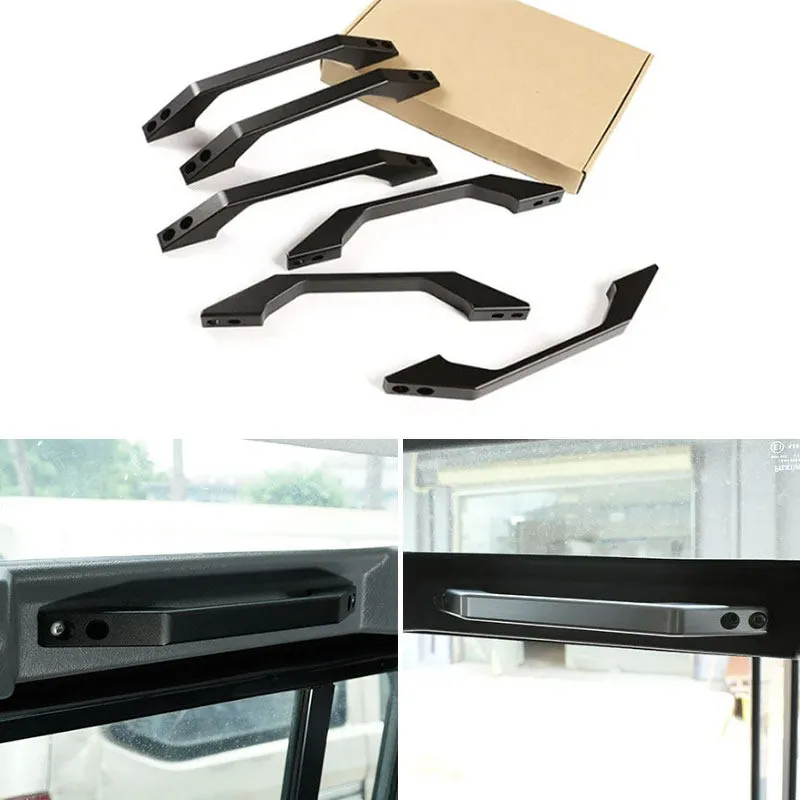 For Land Rover Defender 90 110 130 2004 - 2016 2017 2018 Black 6pcs Front Rear Door Car Roof Grab Handle Repacement Accessories