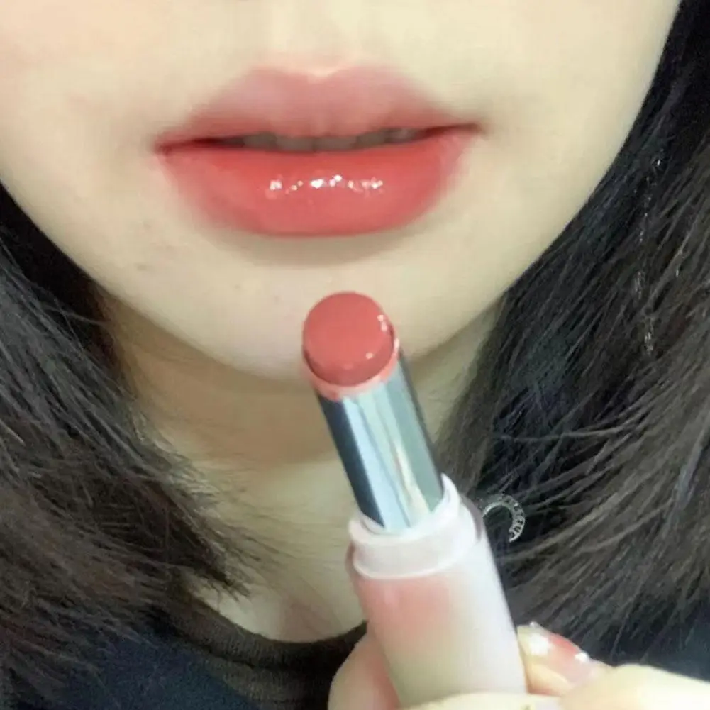 Batom De Geleia Hidratante Natural Durável, Bálsamo Labial Colorido, Chá De Péssego, Clarear Linhas, Mudando De Cor Plump