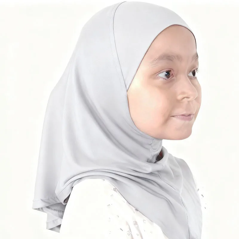 Einfach zu tragendes Mädchen-Kind-Muslim-Kopftuch, 1-teilig, Amira, praktisches Hijab-Kopftuch, sofortiger Schal, islamische Komfort-Kopfbedeckung für (2–7 Jahre)