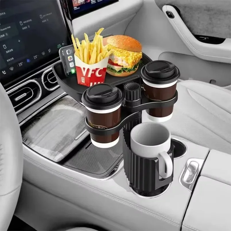 

Car Cup Holder Expander Tray with Detachable Car Cup Holder Tray, Car Food Trays for Eating &Cup Holder Tray Table for Car