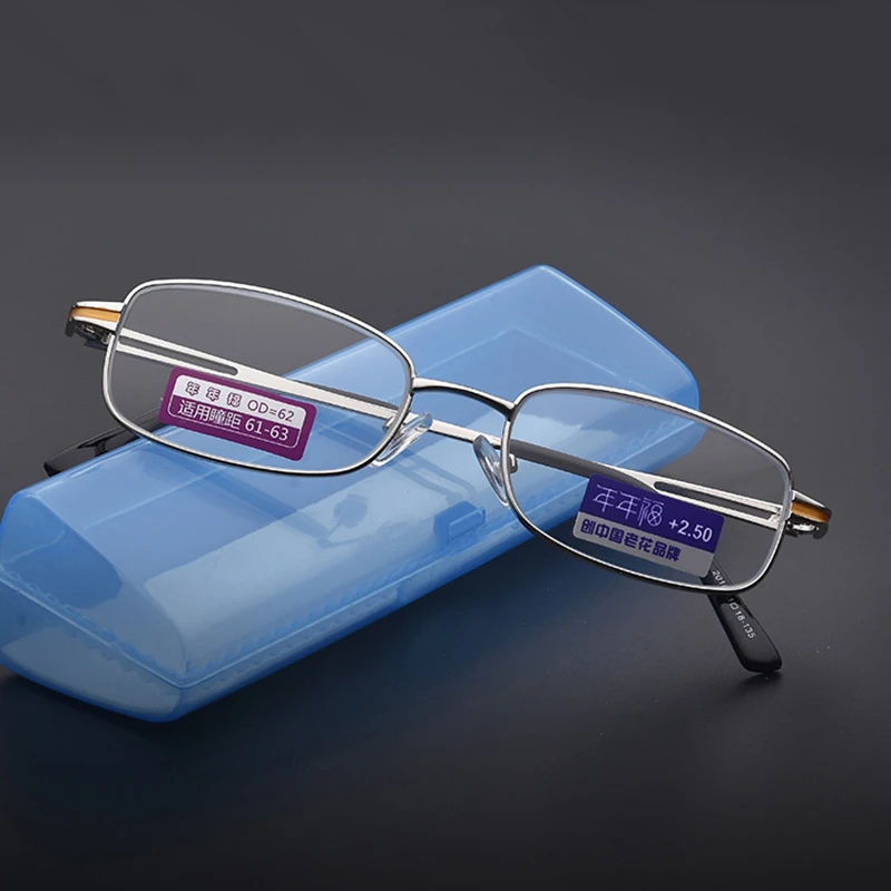 

Новые модные линзы из сплава, очки для чтения, лупа для стариков, женщин и мужчин, очки высокой четкости для дальнозоркости с коробкой