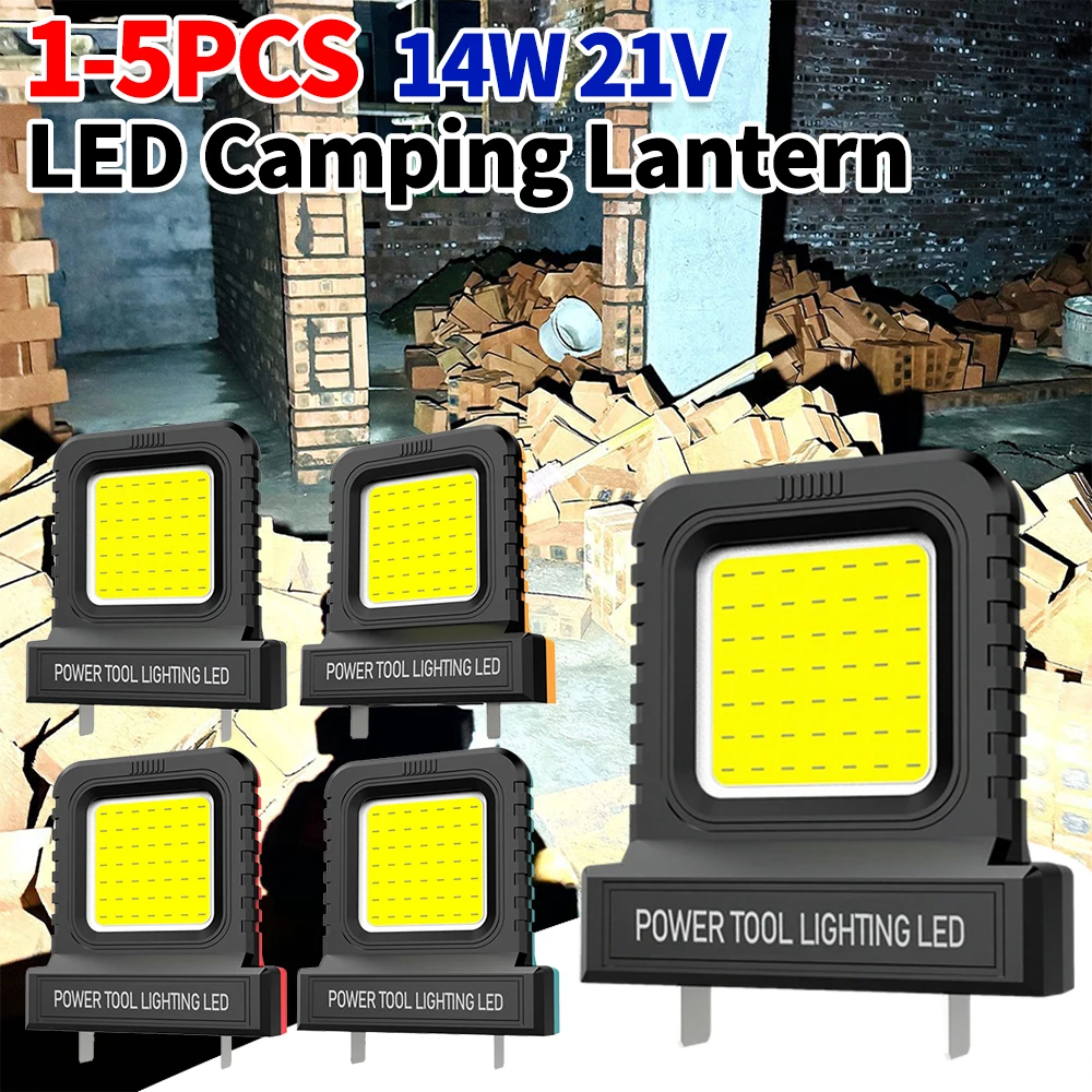 1-5PCS 14W Portable Mini Pocket Work Light with 2 Modes Super Bright Spotlight for Garage Car Repair Camping Fishing Flashlight