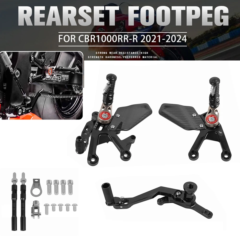 For Honda CBR1000RR CBR1000RR-R CBR 1000 RR 2021-2023 2024 Motorcycle Rearset Footpeg Rear Footpeg Adjustable Footrest Pedals