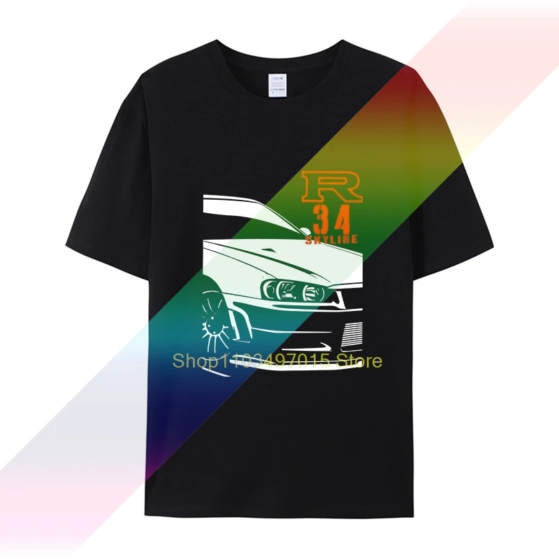 GTR Skyline R34 футболка для дрифта мотоцикла, тюнинга JDM
