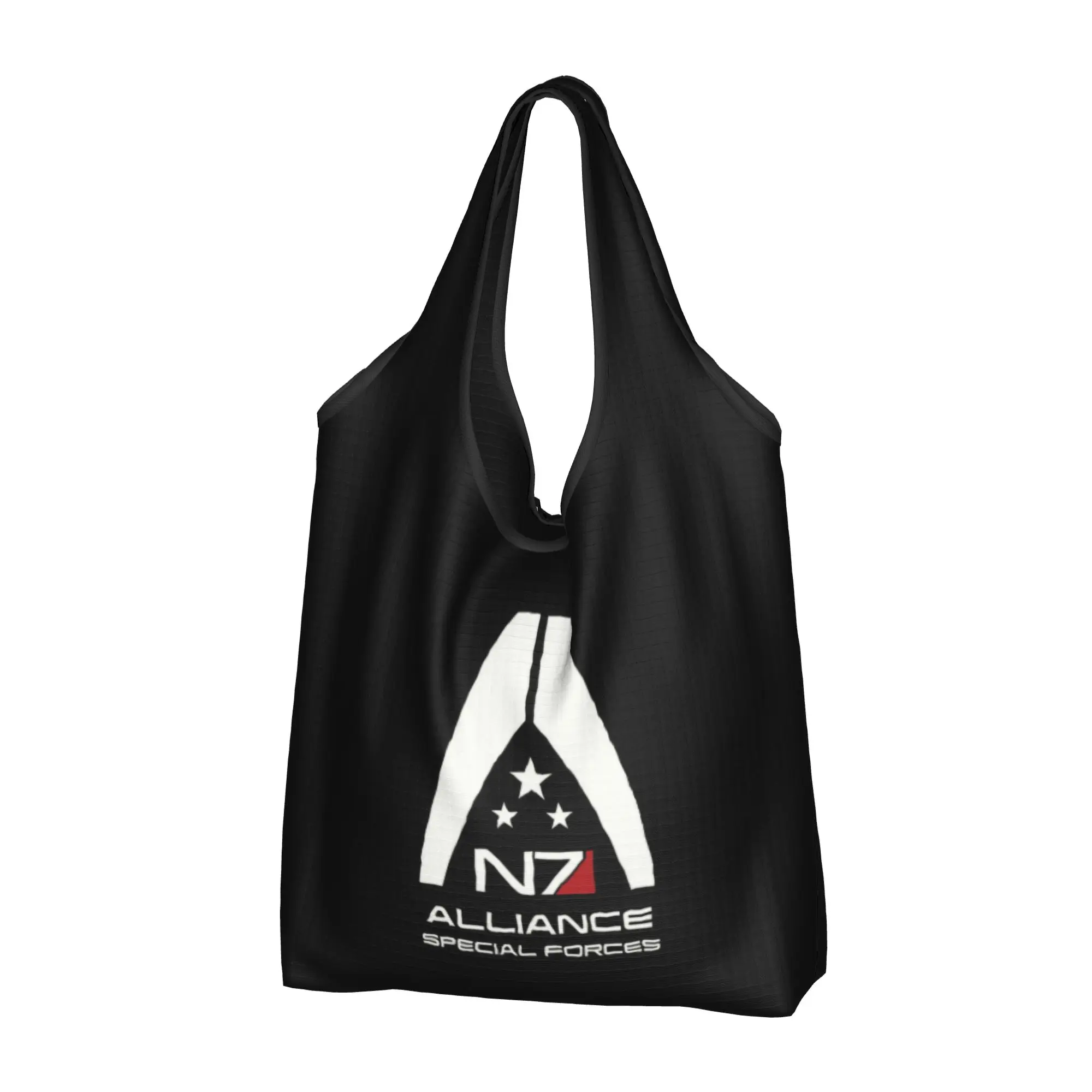 Recycling Mass Effect Shopping Bag Women Tote Bag Portable Alliance Special Forces N7 Groceries Shopper Bags