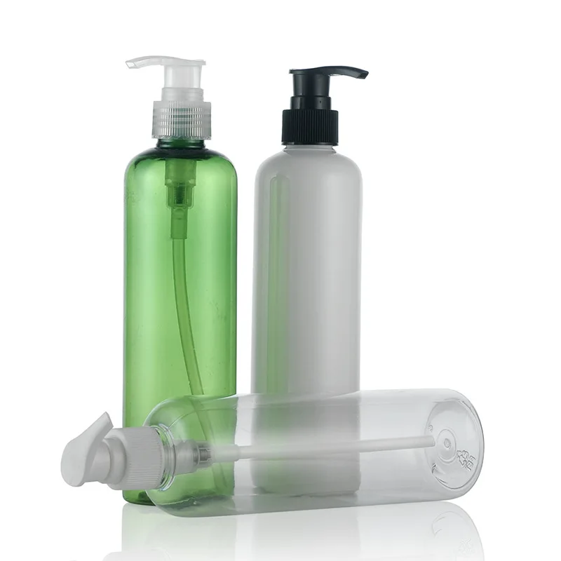 Clear Green White 300ML X 20 Empty Plastic Lotion Pump Bottles Cosmetic Container With Liquid Soap Dispenser Shampoo Bottles