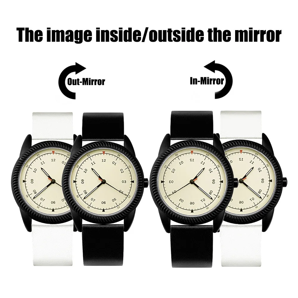 Creative watches inside and outside the mirror, charming quartz watches, very imaginative and commemorative gifts.