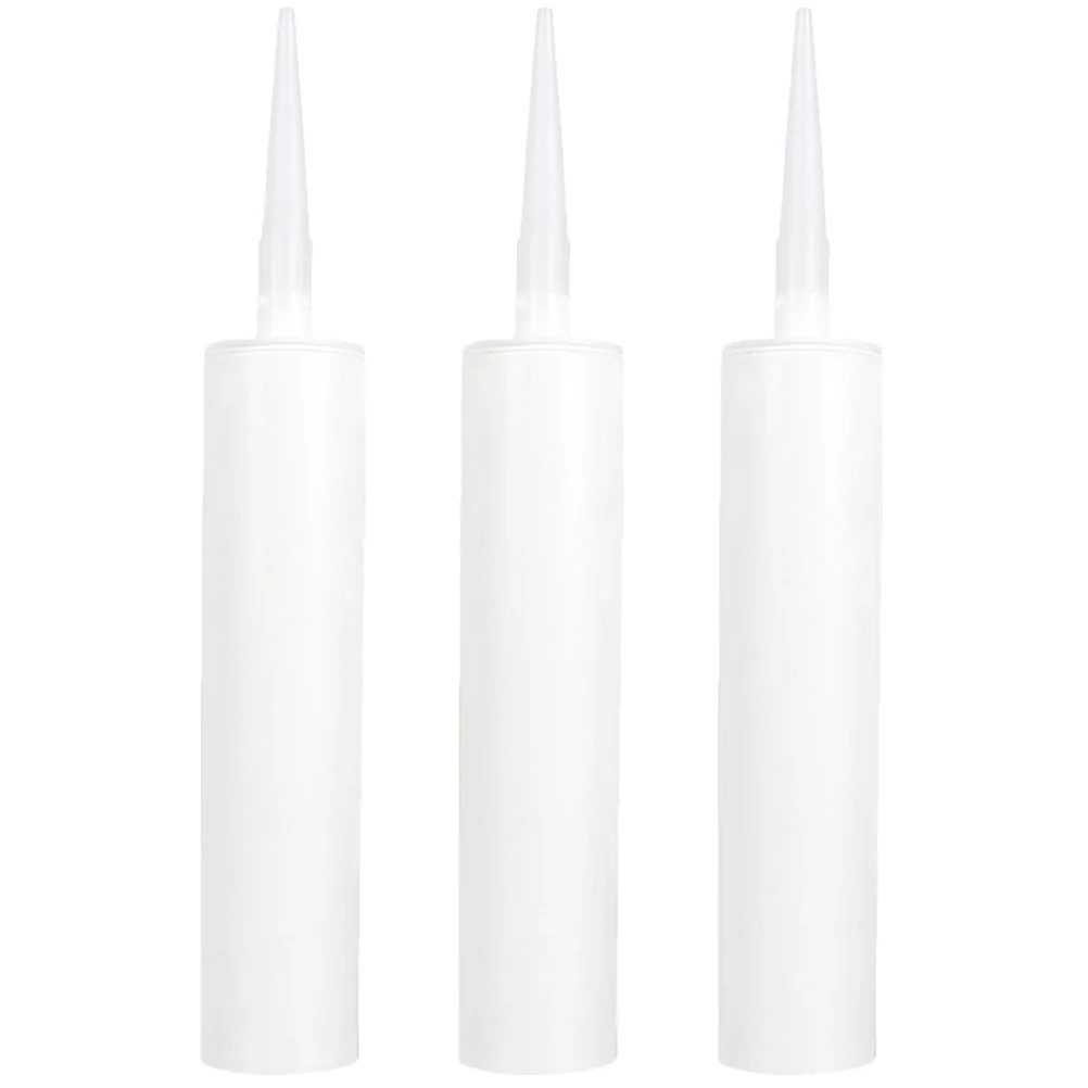 3 Pcs Empty Caulk Tubes Reusable Glass Adhesive Holder For Epoxy Grouting Tile Latex Caulking Cracks Repair Leak Easy