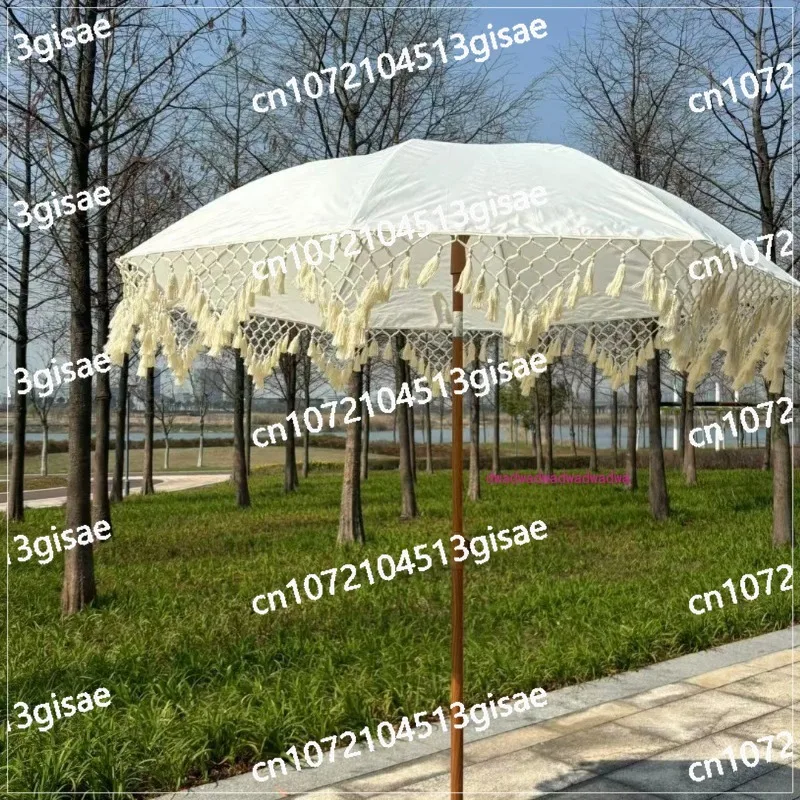 Triangular Fringed Lace Retro Wind Garden Parasol Outdoor Fringed Umbrella Bohemian Wind Beach Umbrella