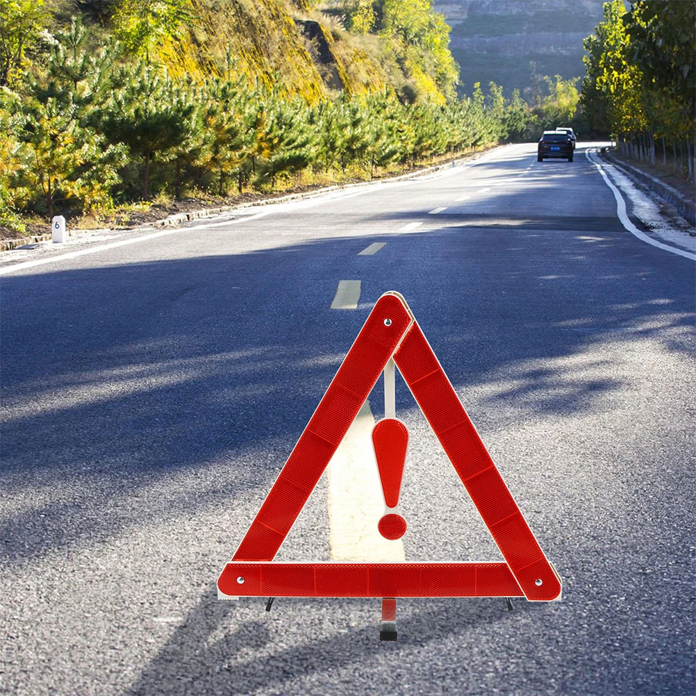 Triangle Warning Sign Reflective Plastic Stickers Emergency Kit Foldable Car Safety Signs Vehicle Triangle Road Warning