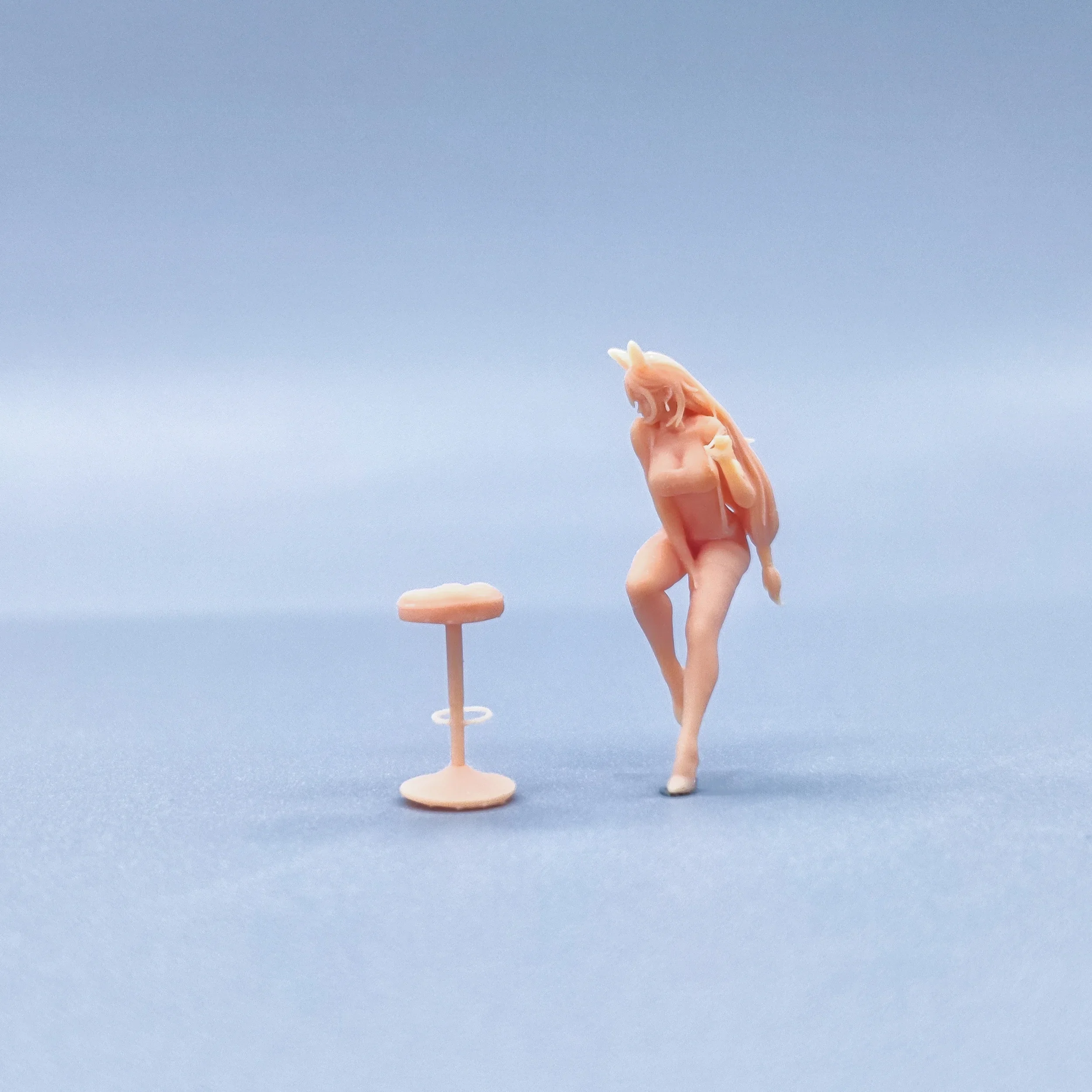 1/64 1/50 1/43 تماثيل مقياس نموذج الراتنج بار تيفا أرنب فتاة غير ملونة المنمنمات ديوراما رسمت باليد V732 V733 #3