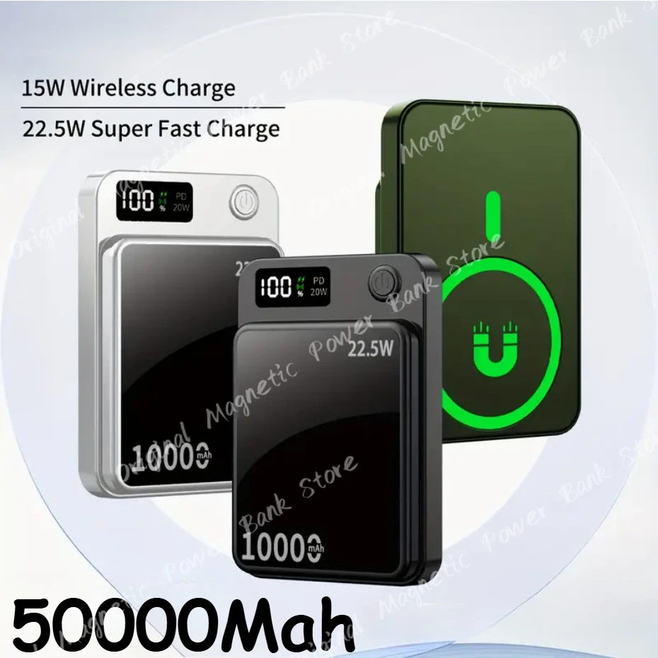 Fast Charging For Magsafe Magnetic Wireless Powerbank Portable External Auxiliary Battery Pack For iPhone 12 13 14 15 16 Pro Max