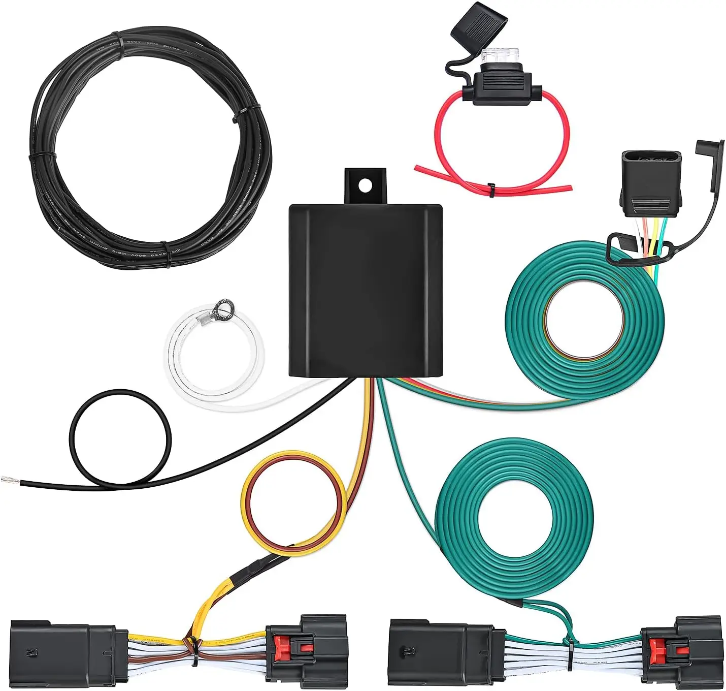 

Комплект жгутов проводов 4-канального прицепа 56407 для Wrangler JL 2018-2023 и Gladiator 2020-2023, черный, гарантия 2 года