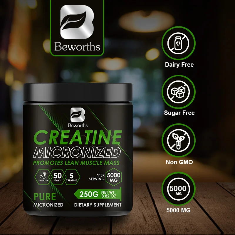 BEWORTHS Creatine Monohydrate Sports Dietary Supplements for Workout Muscle Building Cellular Energy Enhance Muscle Strength