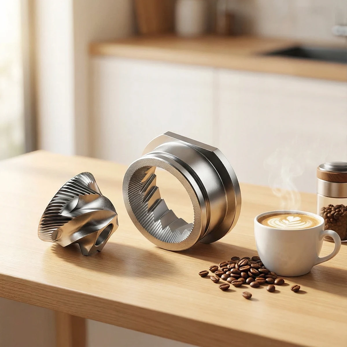 Ensemble de meules coniques de remplacement compatibles avec les machines à café expresso Barista HS-Plus nouvelle série, meules de moulin à café