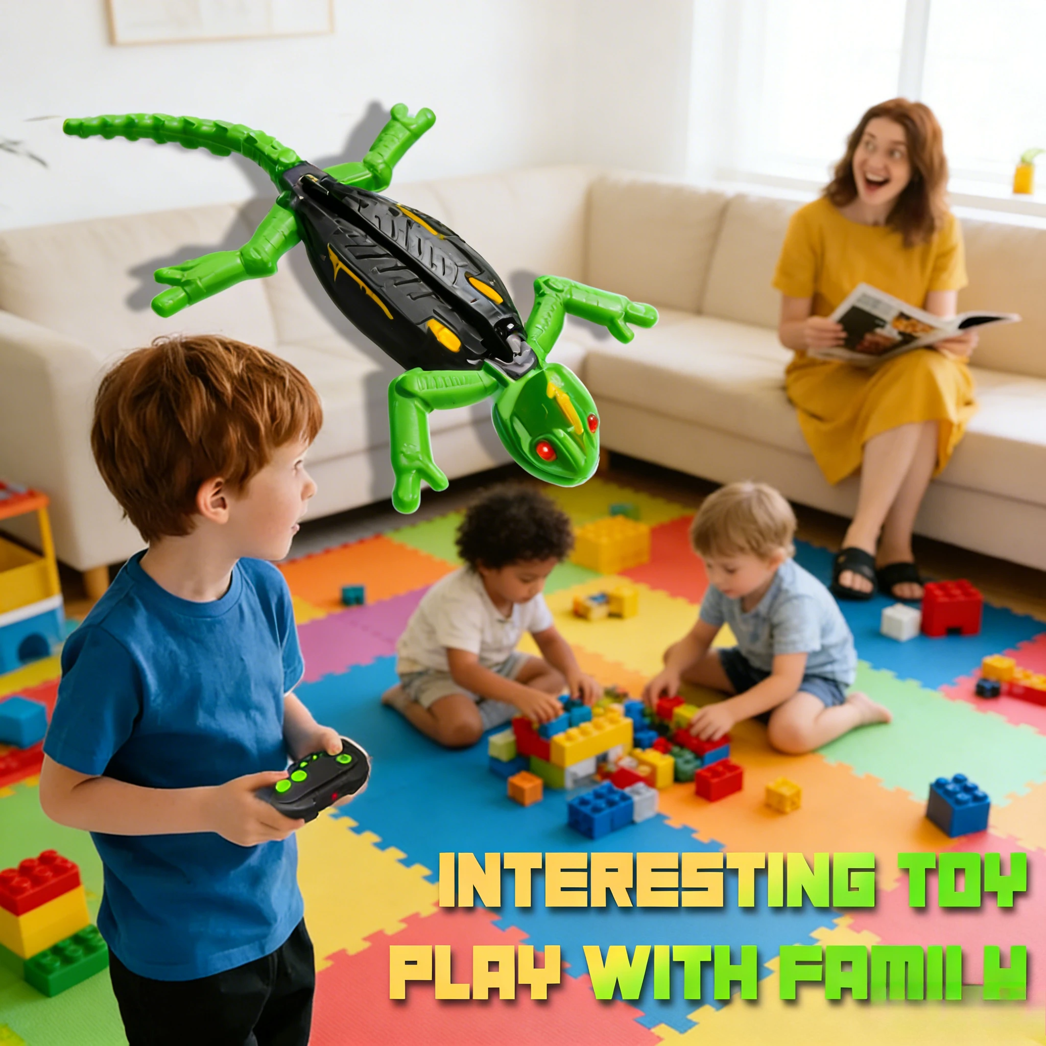 

Wall Climbing RC Gecko Toy, Rechargeable Remote Control Lizard with LED Eyes, Dual Mode for Floor & Wall, Gift for Kids Boys 3+