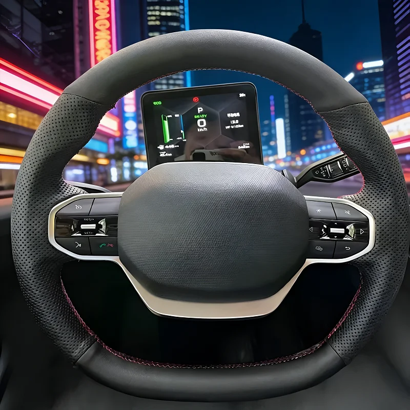 

For Geely Geometry C 20-22 Hand-stitched Car Steering Breathable; wear-resistant; skid-proof full coverage modification desig