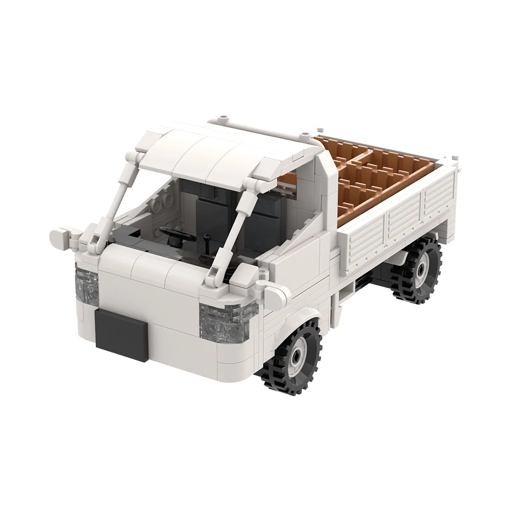 

MOC White pickup truck transport vehicle Building Blocks Model Fruit transportation Bricks Assembled Toy for Children Gift