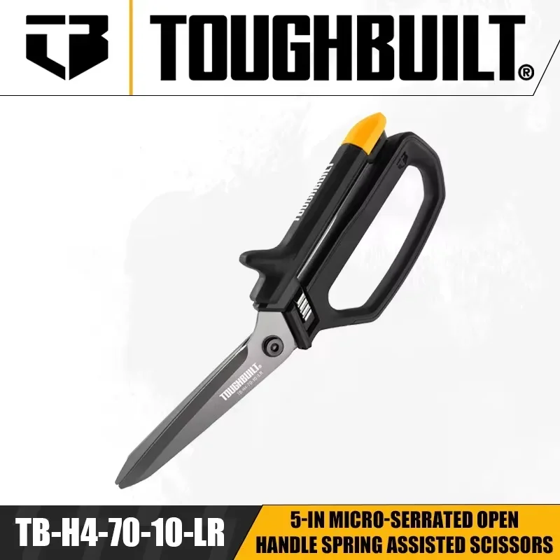 

TOUGHBUILT TB-H4-70-10-LR 5-in Micro-serrated Open Handle Spring Assisted Scissors Hand Tools