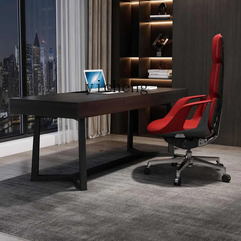 

ZZ minimalist desk solid wood home study living room computer table modern minimalist desk