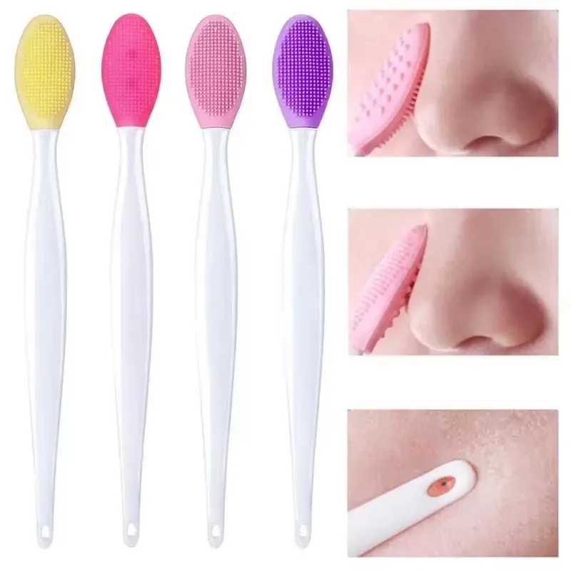 1/2/3PCS Beauty Skin Care Wash Face Silicone Brush Exfoliating Nose Clean Blackhead Removal Brushes Tools With Replacement Head