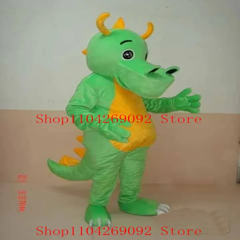 

Lovely Green Dinosaur Mascot Costume Cartoon Dragon Cosplay Costumes Birthday Character Party Maskote theme Anime Carnive Suite