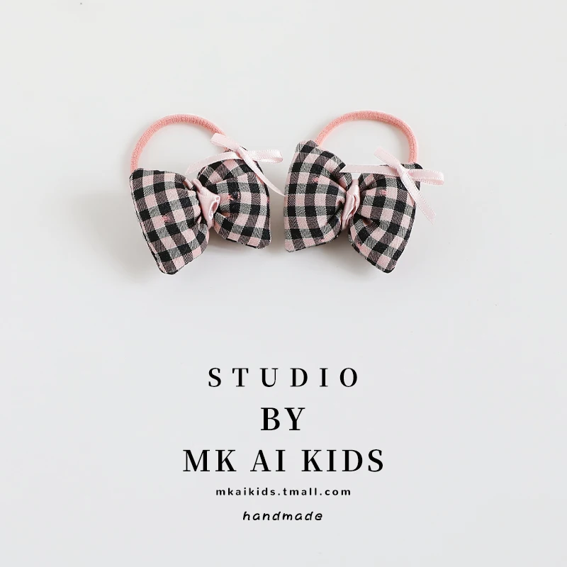 2 قطعة/المجموعة جديد الأطفال الحلو الوردي منقوشة Bowknot حلية العصابات الشعر طفل الفتيات موضة Hairball العصابات الشعر إكسسورات شعر الأطفال #6