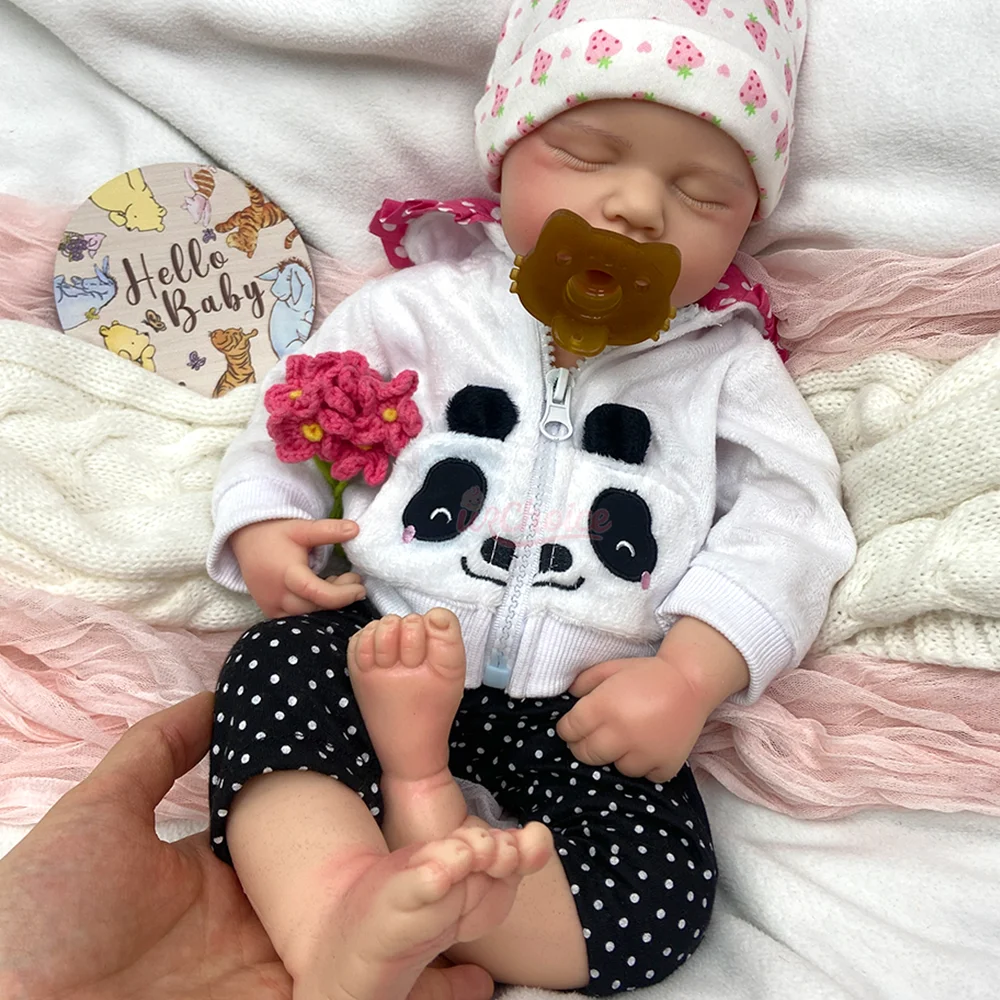 Open Mouth 20" Handmade Lifelike Reborn Baby Girl/Boy Reborn Premature Baby Lifelike Silicone Doll Sleeping Newborn Aritist Gift