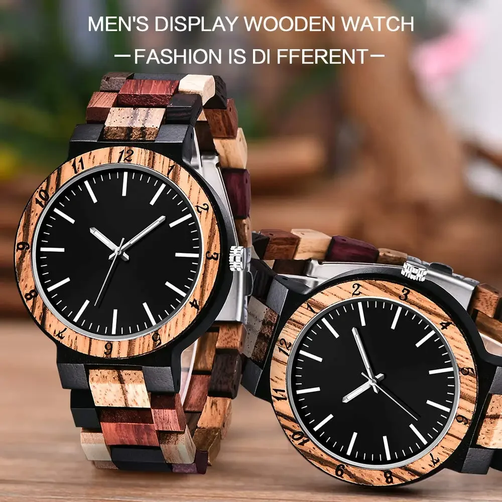 

MT1078 Men's Fashion Wooden Quartz Watch - Custom Precious Gift for Boyfriend Birthday Groomsmen Father's Day