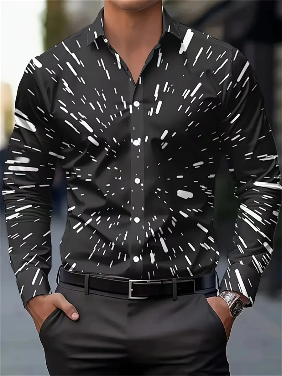 Hawaiian ethnic pattern men's new shirt 3D printing men's long-sleeved shirt flower comfortable lapel top street wear