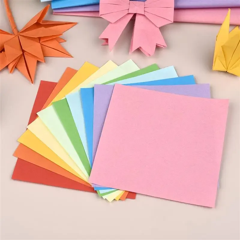 100 قطعة ورقة البطاقات مزدوجة الوجهين للطي اوريغامي ورقة مربع ورقة رافعة الحرفية لتقوم بها بنفسك ورقة الرغبات المواد الفنية أدوات المجوهرات ﻿