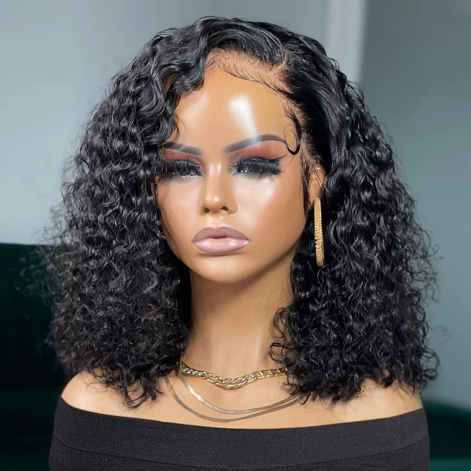 Rosabeauty 13X4 Preplucked Curly Short Bob Human Hair Wigs 13X6 Lace Frontal Closure Deep Wave 5X5 Glueless Ready To Wear Wig