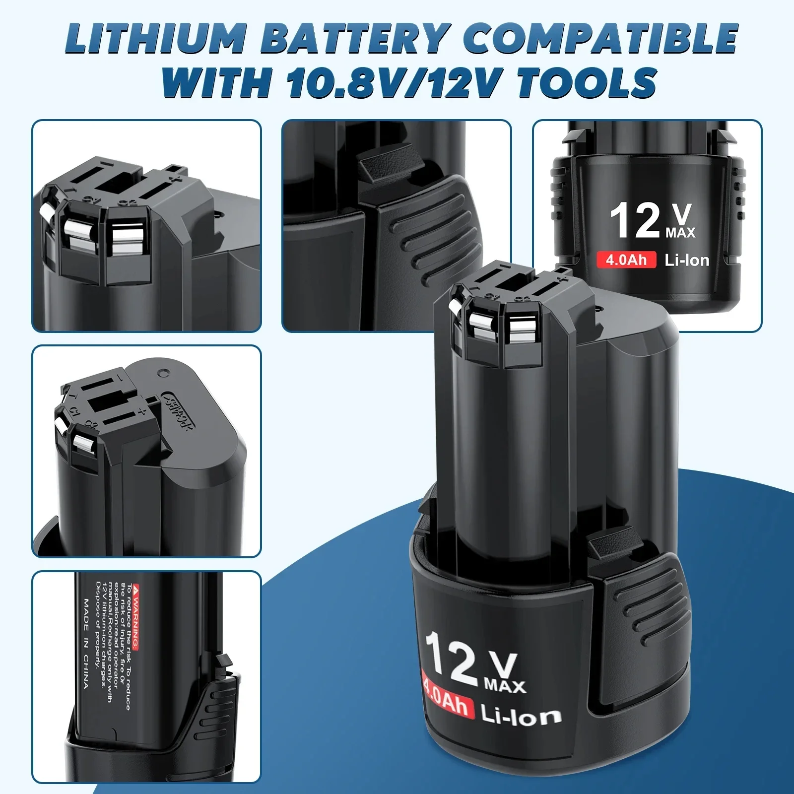 12V Bosch 6Ah Li-ion BAT420 BAT411 Replacement Battery for Bosch BAT411 BAT412 BAT413 BAT414 10.8V Battery Cordless Power Tools