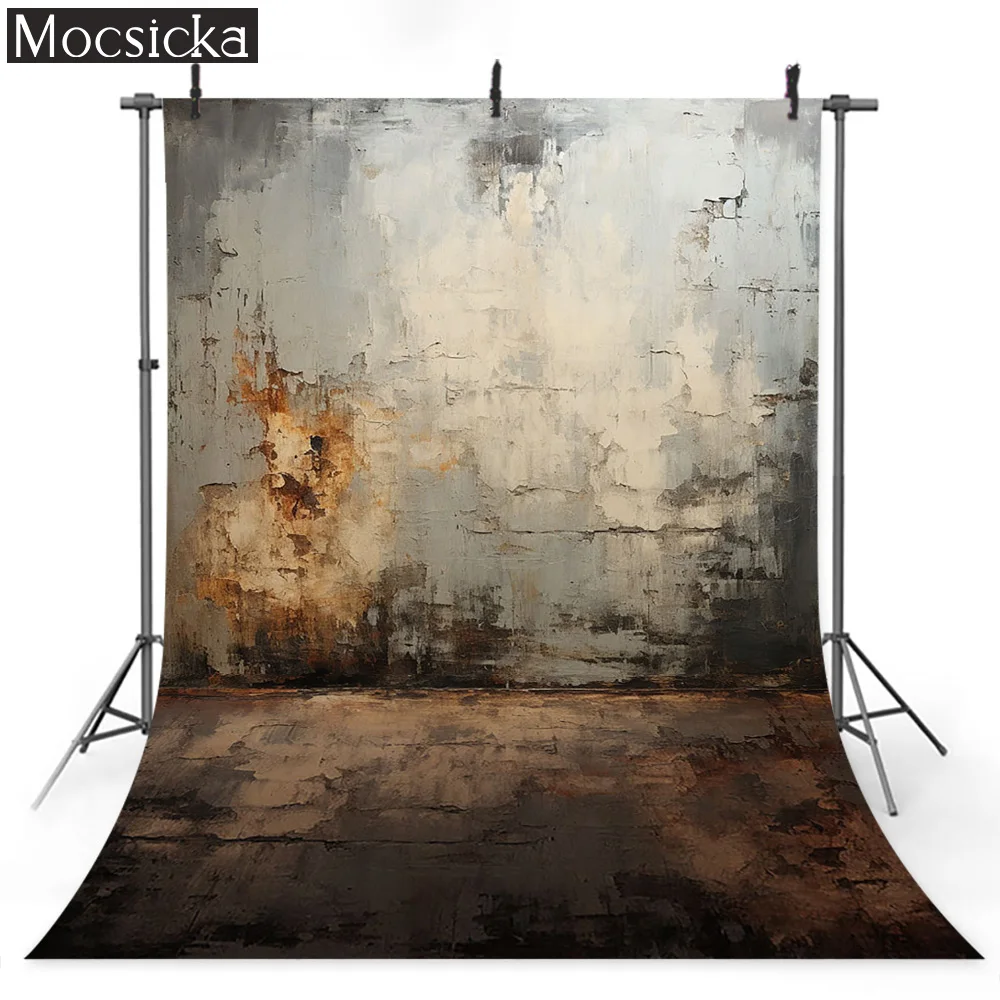 Brown and Gray Abstract Art Painting Backdrops Art Oil Painting Photography Backgrounds Adult Portrait Photo Studio Shoot Props