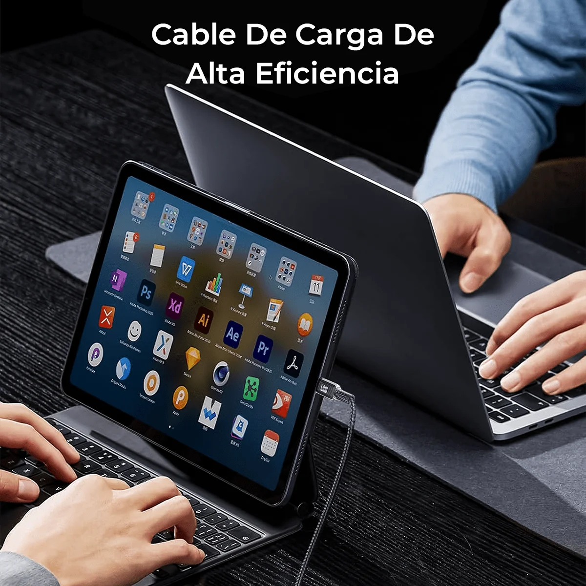 كابل تيبو سي 60 وات 3.3 قدم (1 متر) - قطعتان من سلك تيبو سي Soporte de sincronización de data y carga متوافق مع بنك الطاقة | الهواتف الذكية #6