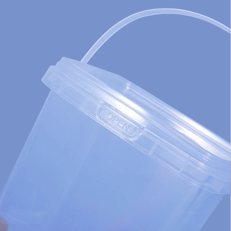 10 Pcs 280ML-2L Clear  Empty Plastic Bucket With Lid Food Grade Square Storage Container For Food Liquid Cream Seal