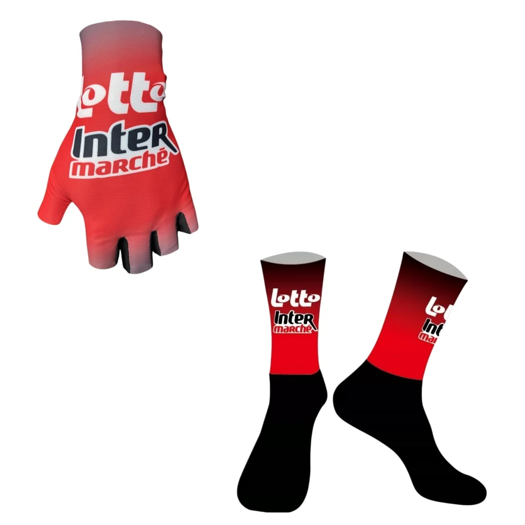 2026 LOTTO Intermarche Team Ein Paar Halbfinger-Fahrradhandschuhe / EIN PAAR RADSÄCKEL-SOCKEN