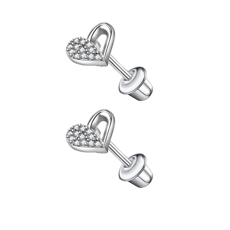 Fashion Stainless Steel Pink Stud Earrings Women INS Butterfly Cross Earbone Nail Cartilage Tragus Ear Piercing Body Jewelry