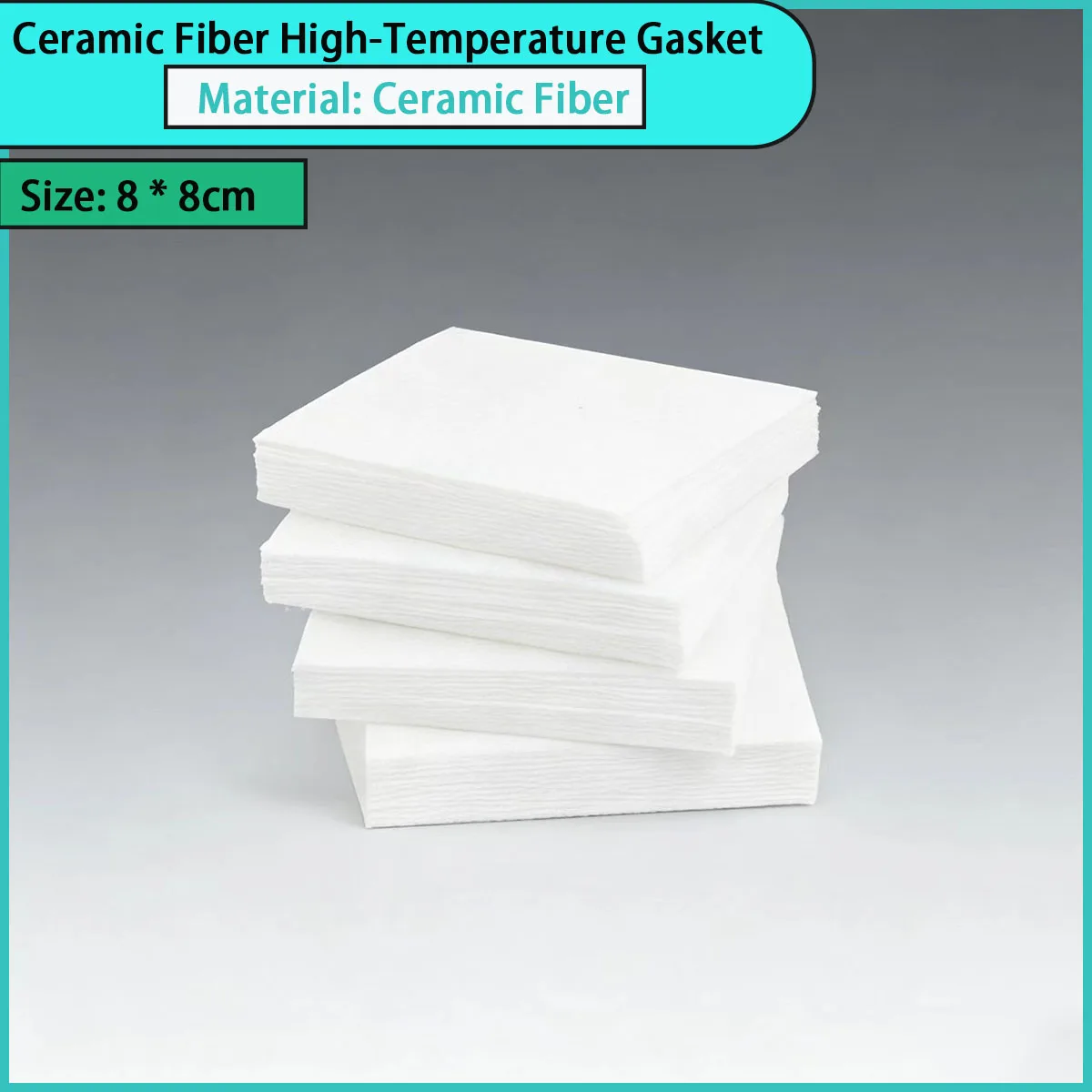 8 * 8cm ceramic fiber high-temperature gasket,suitable for sealing and insulation scenarios in kilns,pipelines,and equipment