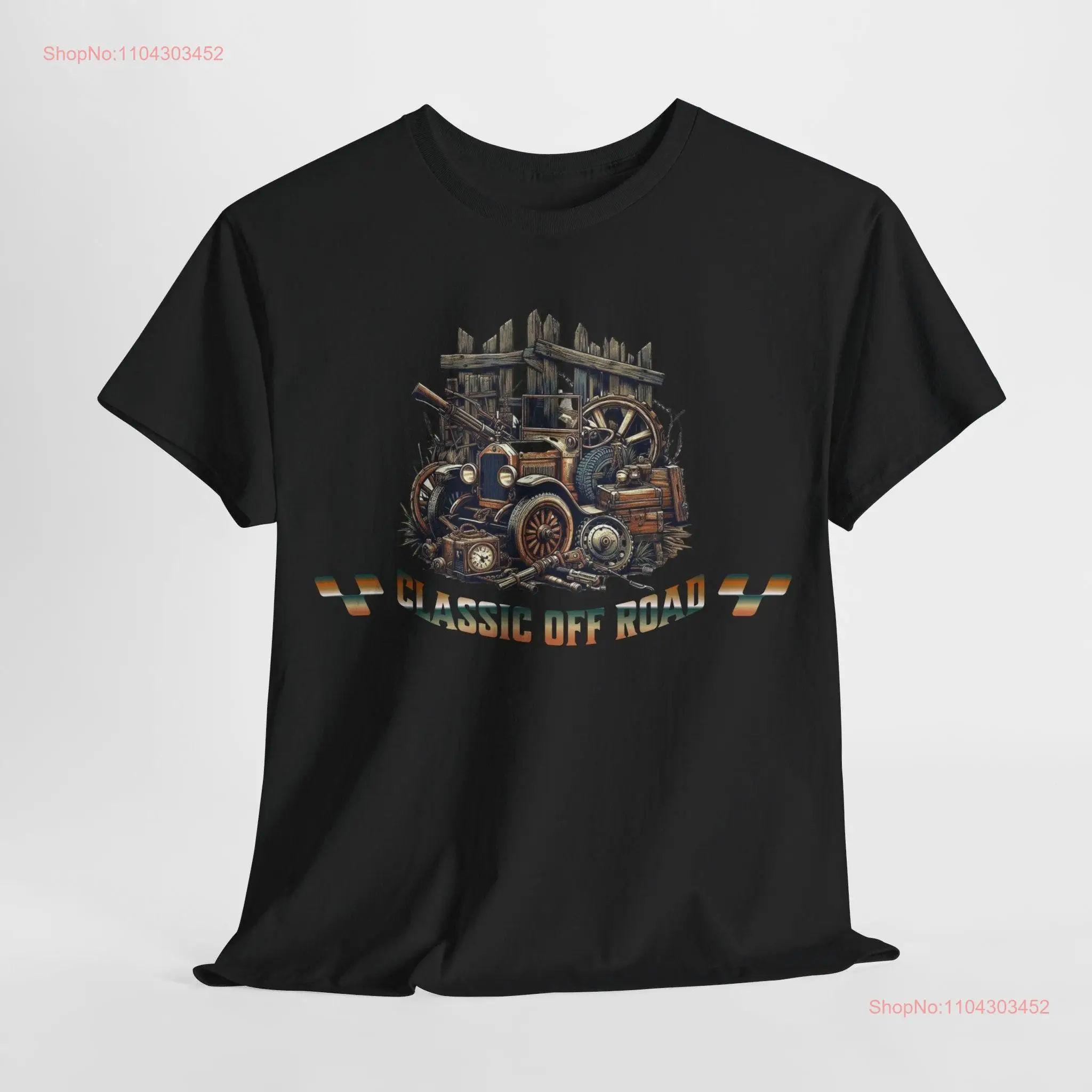 RusticClassic Off Road T Shirt Scull Old School Vintage Classic Motor Route 66 Hard Core Motorcycle Hot Rod