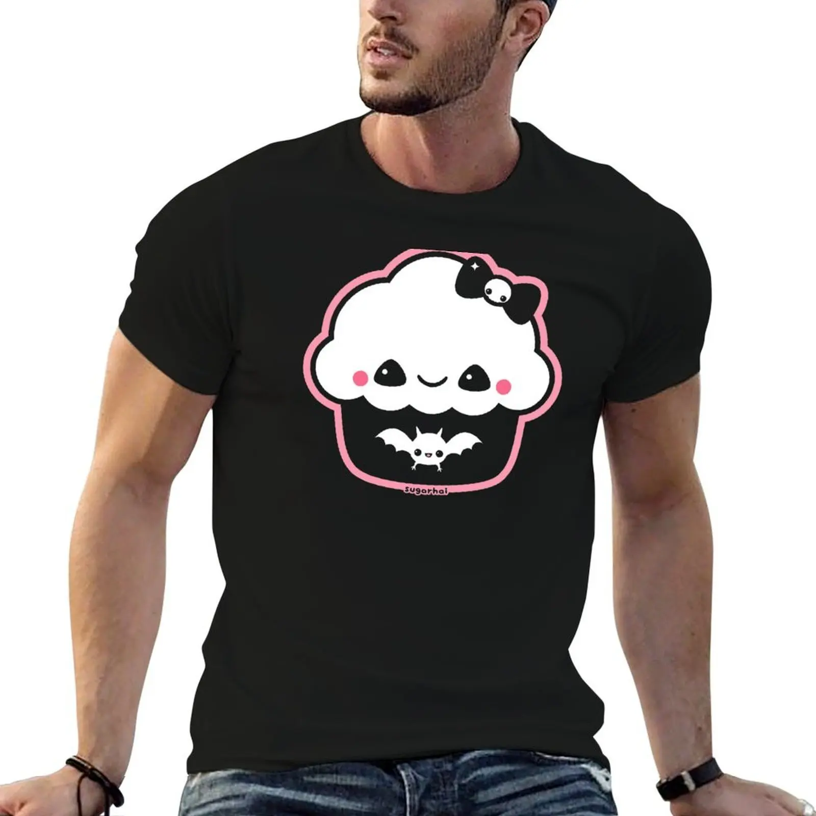 Spooky Cute Cupcake T-Shirt cute tops oversized graphic tee men workout shirt