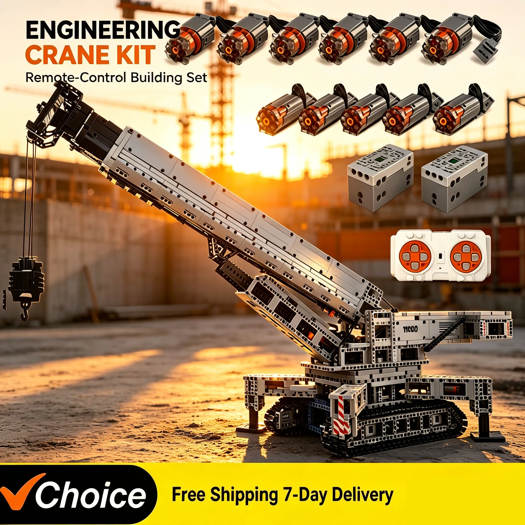 Technical MOC Remote Control LTM Excavator Truck Model Building Blocks Assemble Kids DIY Desktop Ornament Toys Adult Gifts Boys view 2