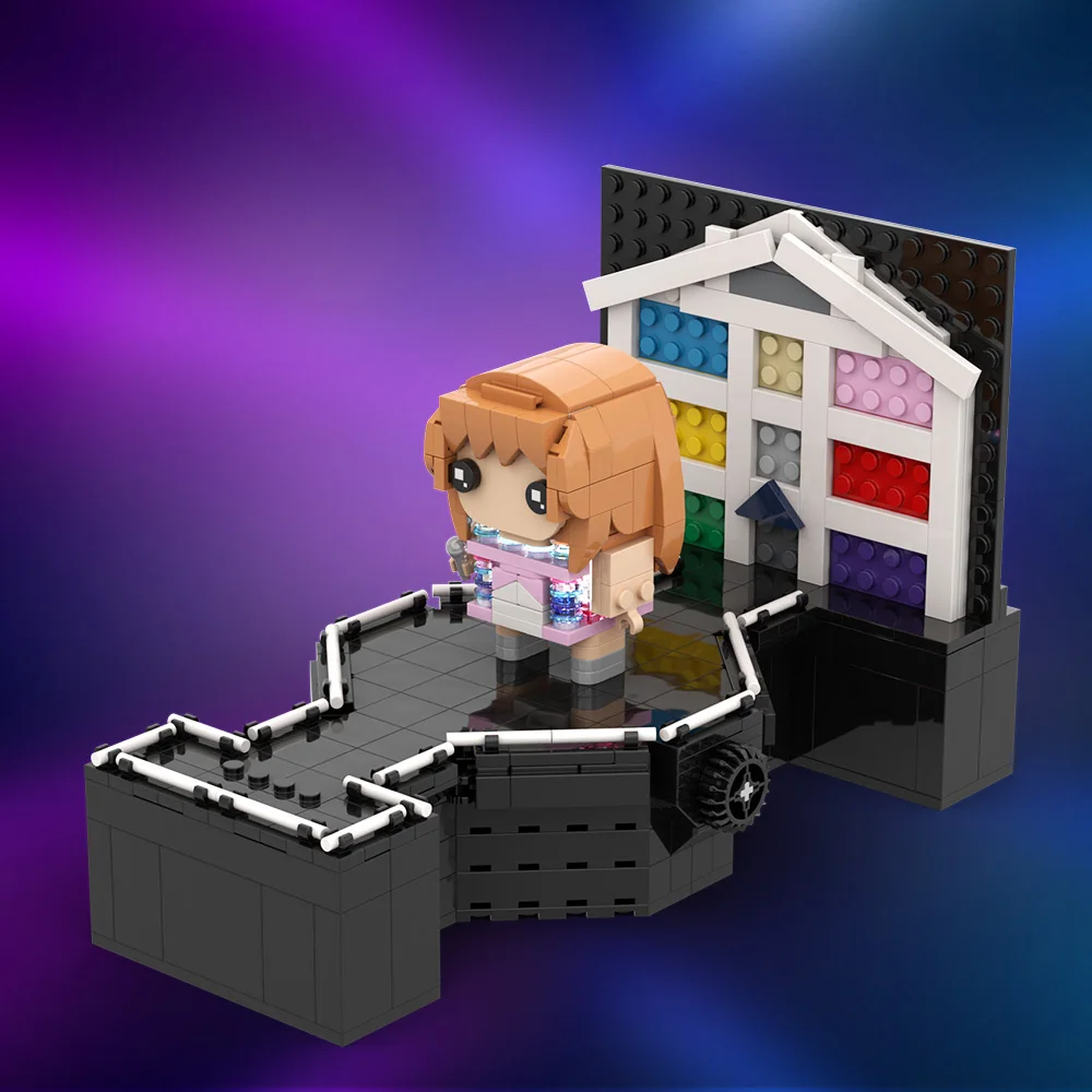 

MOC Eras Tour Taylors Brickheadz Building Blocks Lover House Concert Lifting Stage Scene Architecture Bricks Kid Educational Toy