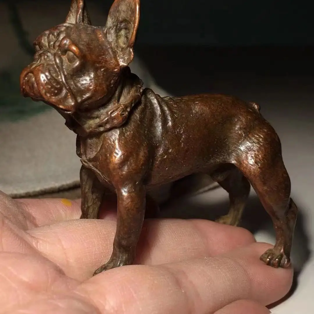 

Solid Old Copper Sand Dog Sand Dog Handle Puppy Dog Tea Pet Attraction Wealth and Prosperity Copper Ware