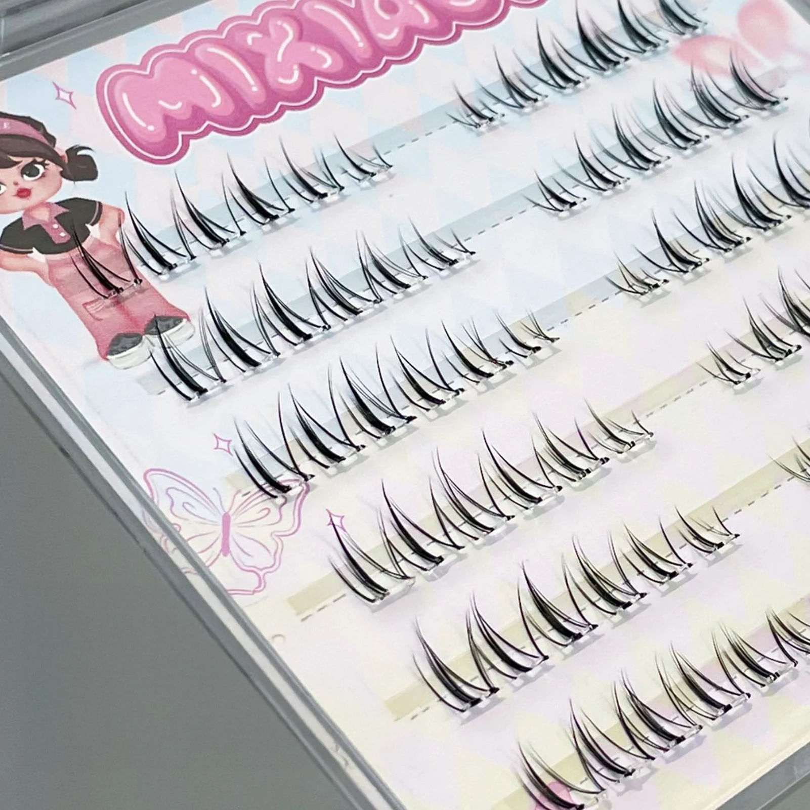 5 Pairs False Eyelash Set Natural Long Patchy False Eyelashes DIY Clustered Eyelash Extension Slender Curled False Eyelash Set