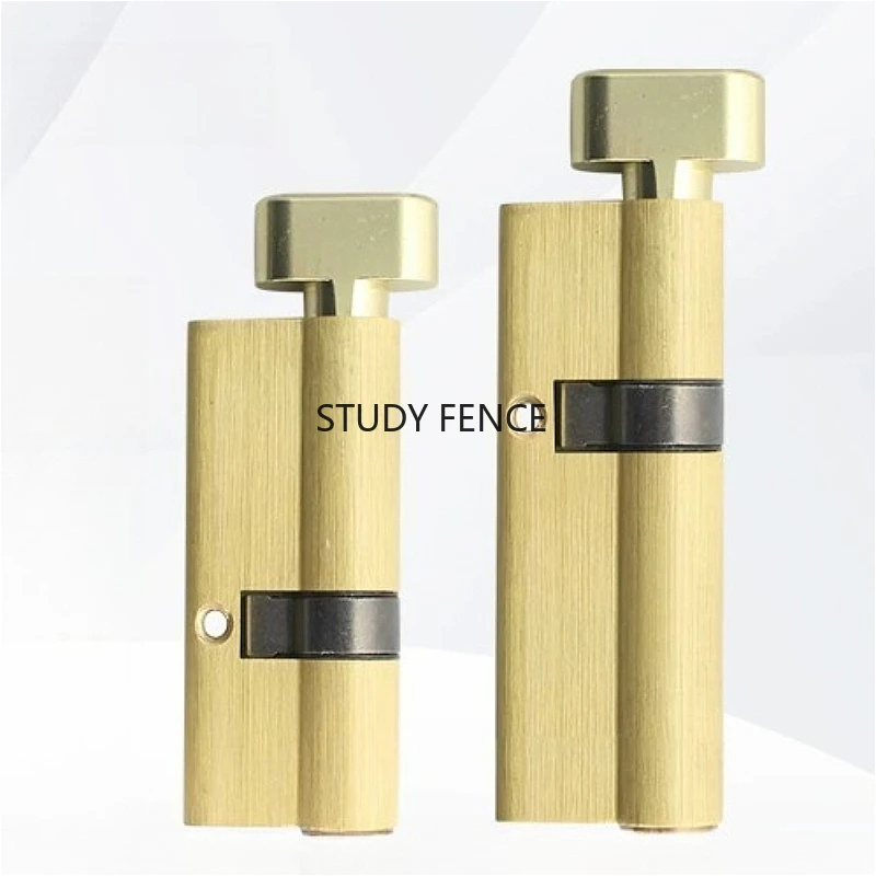 

1pc Metal Lock Core Indoor Door Lock Cylinder Single Sided Button Lock Core with Keys Household Hardware Accessories 60-100mm