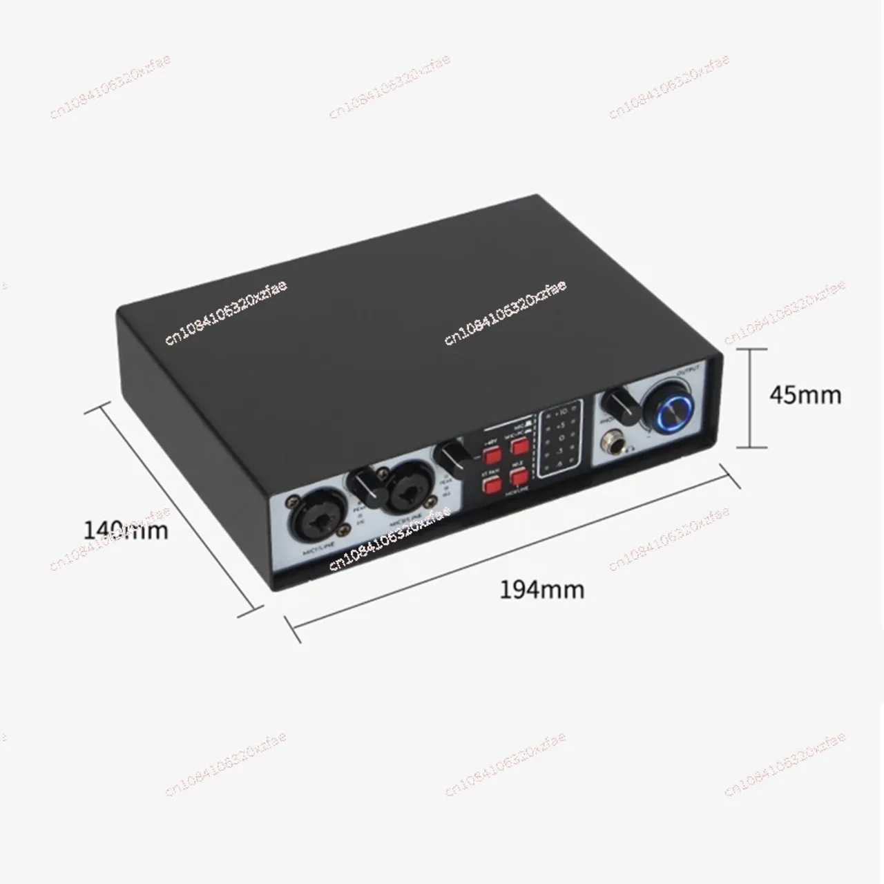 Studio Parts Kit Record Professional Sound Card 48V Phantom 2 in 2 Out USB Audio Interface 32Bit/384KHZ