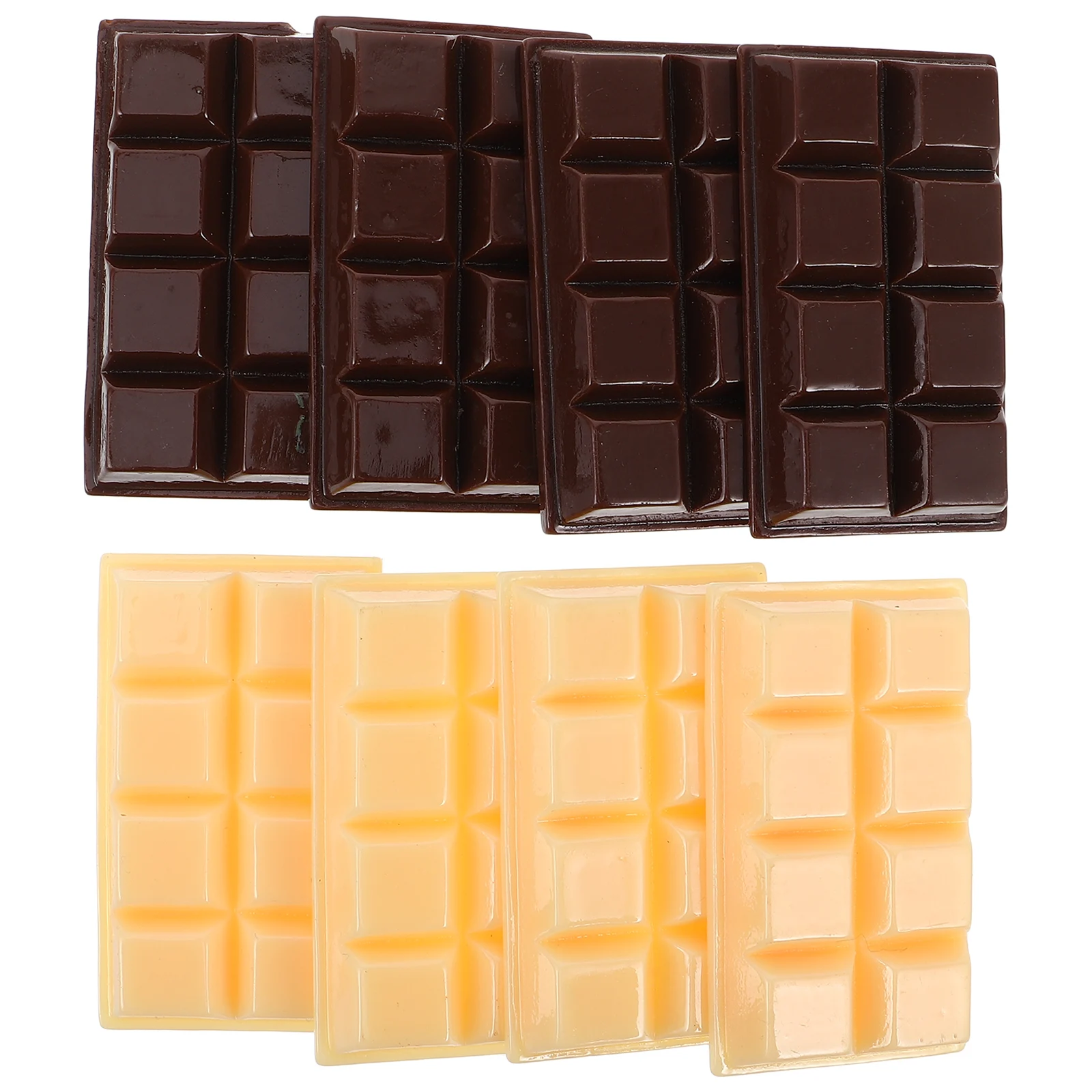 

8pcs Resin Simulated Chocolate Ornaments High Simulation Decorative Fake Food Props Party Wedding Display Toy