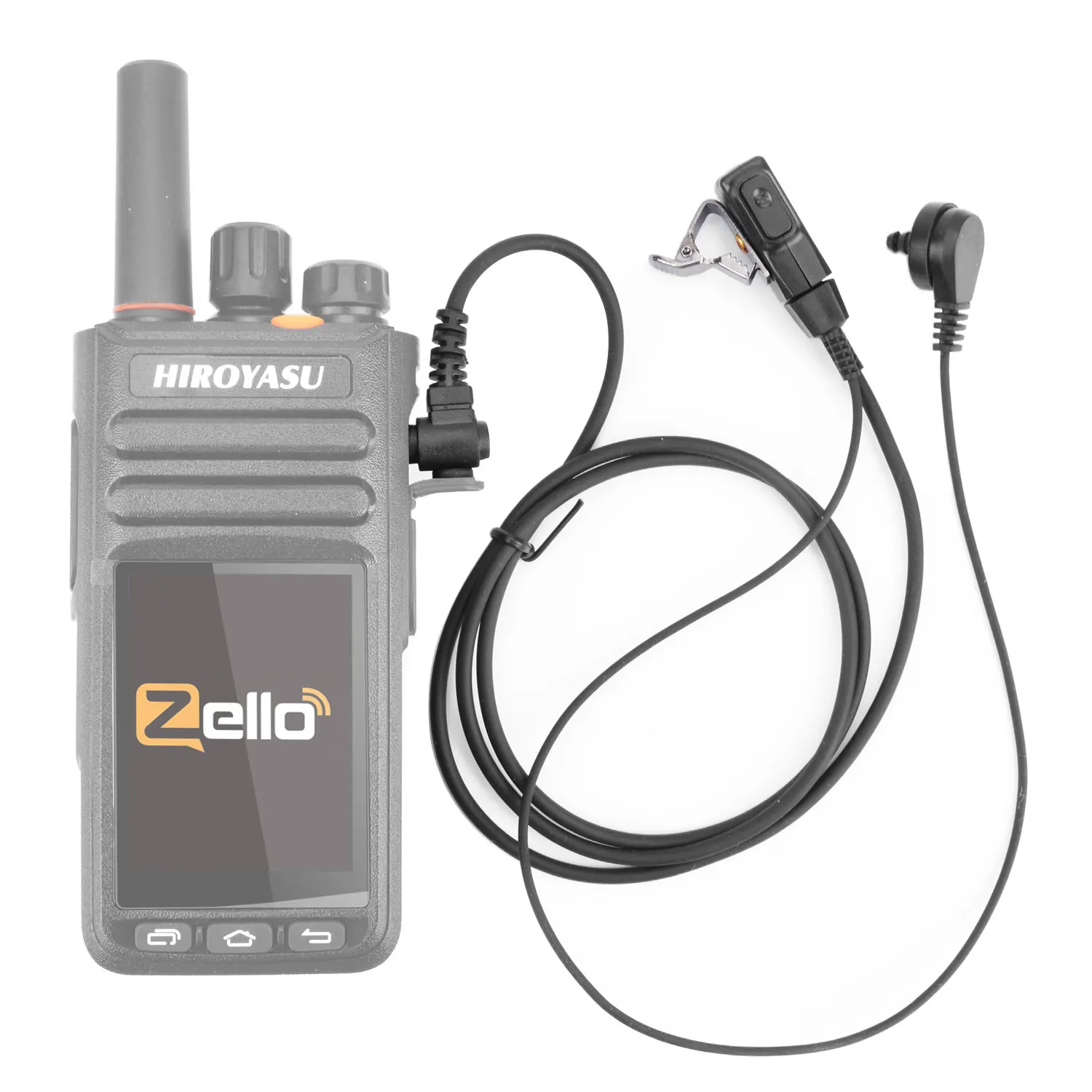 HIROYASU HI-B8 PoC Walkie Talkie auricular kit de vigilancia tubo transparente con cable frío auricular de goma