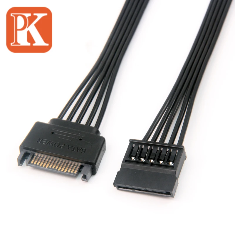 

30CM SATA 15Pin Male To Female Power Extension Cord HDD SSD Power Cord SATA PC Power Cord 18AWG Pure Copper Tinned Wire